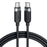 TOOCKI TQ-X90C3 1m 60W PD Fast Charging USB C to USB C Cable 480Mbps Silicone Data Cord - Black - 1