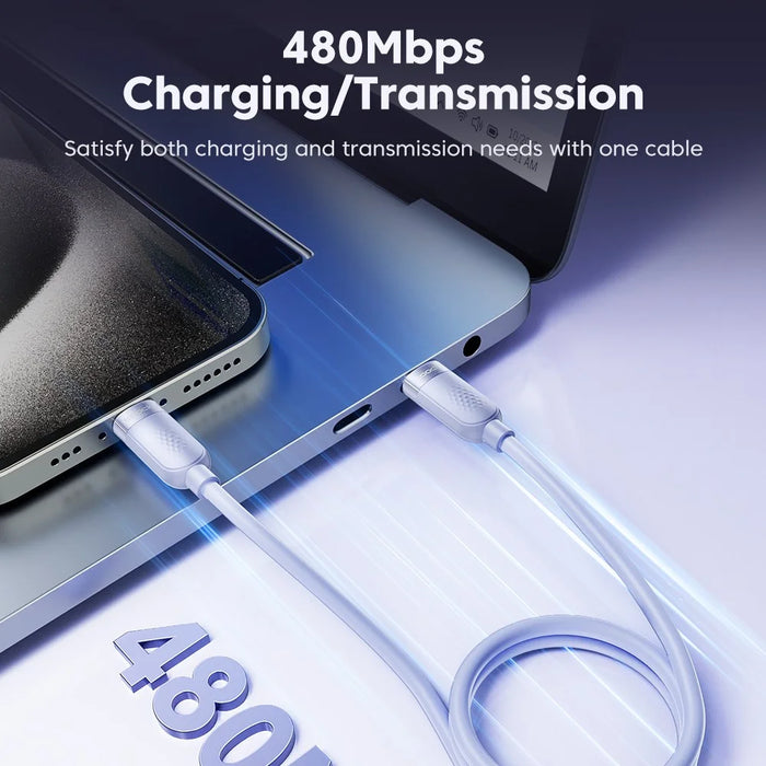 TOOCKI TQ-X90C3 1m 60W PD Fast Charging USB C to USB C Cable 480Mbps Silicone Data Cord - Black - 3