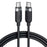 TOOCKI TQ-X90C3 2m 60W PD Fast Charging USB C to USB C Cable 480Mbps Silicone Data Cord - Black - 1