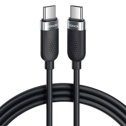 TOOCKI TQ-X90C3 2m 60W PD Fast Charging USB C to USB C Cable 480Mbps Silicone Data Cord - Black - 1