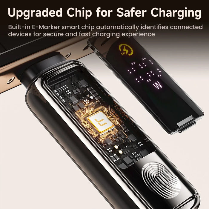 TOOCKI TX107C2 1m 100W Fast Charging USB C to USB C Cable Touch Control LED Display Data Sync Cord - 4
