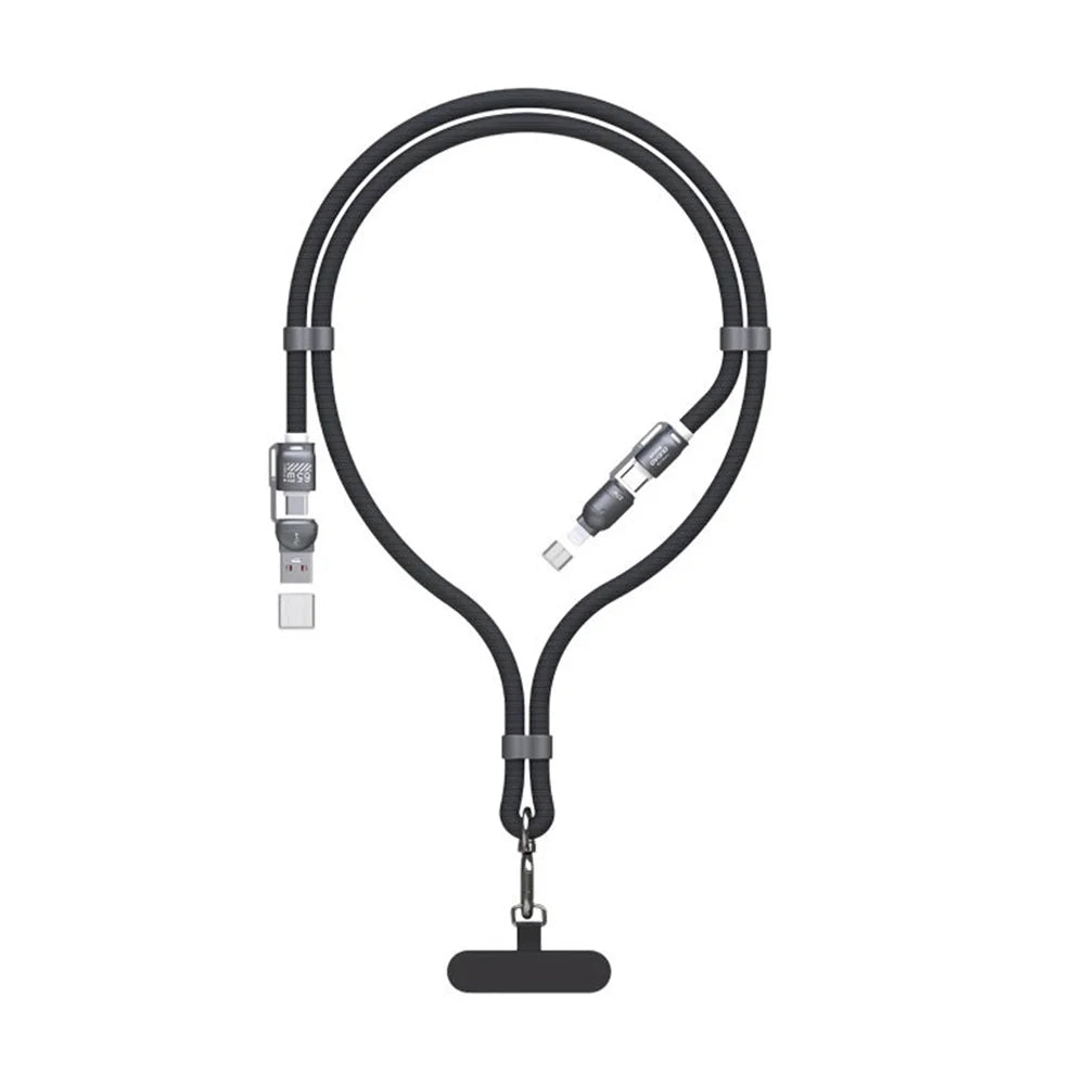 DUDAO L20Max 4 in 1 Fast Charging Cable 65W Braided Lanyard for Apple Huawei Type-C / iP Multi Device Charger - Woven - 1