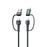 BUDI DC259ATTL12B 4 in 1 1.2m PD 65W USB / Type-C to iP / Type-C Charge Cable Fast Charging Cable - Black - 1