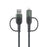 BUDI DC259ATTL12B 4 in 1 1.2m PD 65W USB / Type-C to iP / Type-C Charge Cable Fast Charging Cable - Black - 2