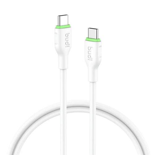 BUDI DC261TT21W 2.1m 65W Fast Charging Type C Cable Soft TPE USB C to USB C Data Cord - 1