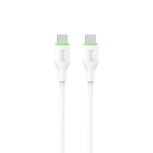 BUDI DC261TT12W 1.2m 65W Fast Charging Type C Cable Soft TPE USB C to USB C Data Cord - 1