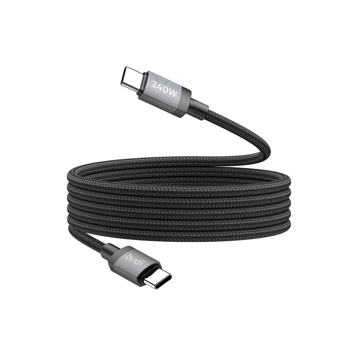 BUDI DC265TT15B 1.5m USB C to USB C PD 240W Fast Charging Magnetic Braided Data Cable - 1
