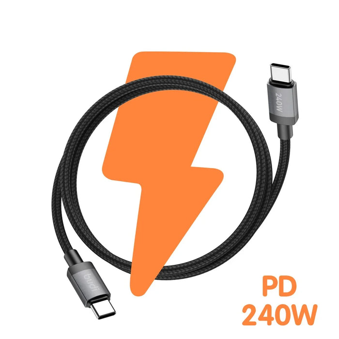 BUDI DC265TT15B 1.5m USB C to USB C PD 240W Fast Charging Magnetic Braided Data Cable - 2