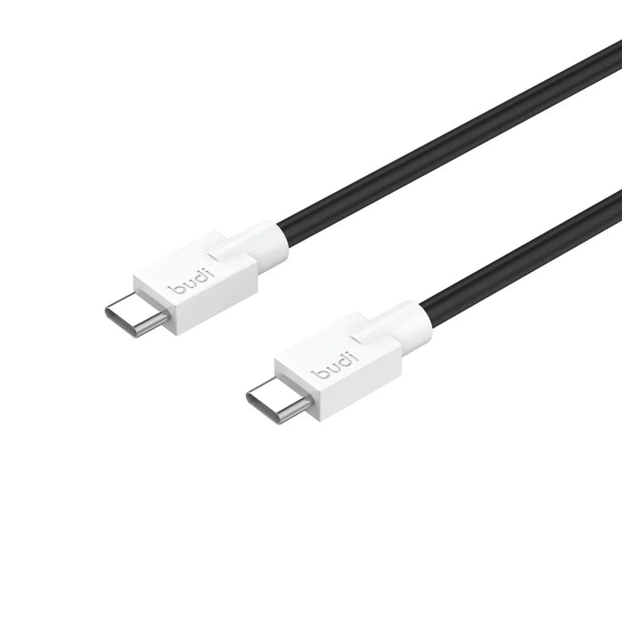 BUDI DC263TT12 1.2m USB C to USB C Data Cord PD 65W Fast Charging Soft TPE Cable - Black - 4