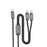 BUDI DC266TTT12B 1.2m PD 100W 2 in 1 USB C to USB C Fast Charging Data Braided Cable - 1