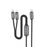 BUDI DC266TTL12B 1.2m 2 in 1 USB C to USB C  /  iP Cable 100W Fast Charging Data Sync Braided Cord - 1