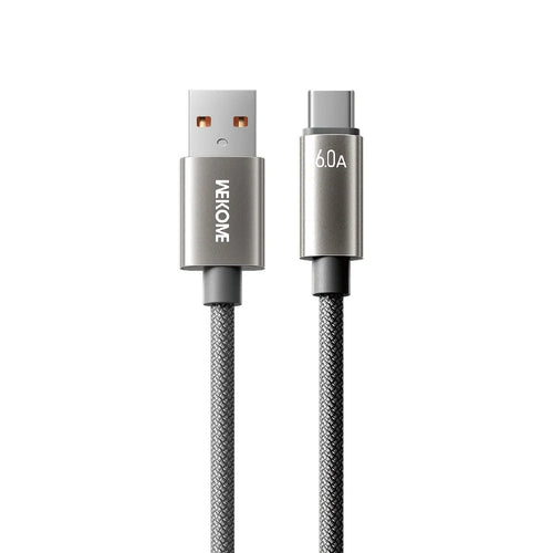 WEKOME WDC-63a USB to Type-C Charger Cable 1.2m 66W Fast Charging Data Transfer Braided Nylon Cord for Phone  /  Tablet - Grey - 1