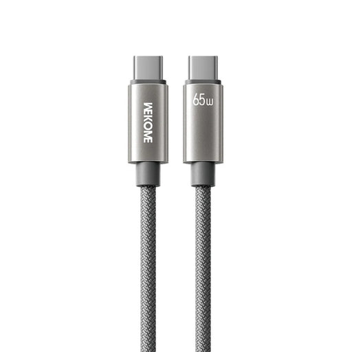 WEKOME WDC-64 Type-C to Type-C Charger Cable 1.2m PD 65W Fast Charging Cable 480Mbps Data Transfer Braided Cord - Titanium Gold - 1