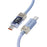 ESSAGER 1m Type-C to Type-C Charging Cable 100W Transparent Digital Display Data Cable - Blue - 4