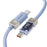ESSAGER 2m 240W Type-C to Type-C Fast Charging Cable Clear Digital Display Data Cable - Blue - 3