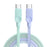 ESSAGER ES-X73 0.25m USB-C to USB-C Cable 60W Fast Charging Data Cable Smart Chip Control - Purple  /  Green - 1