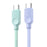 ESSAGER ES-X73 0.25m USB-C to USB-C Cable 60W Fast Charging Data Cable Smart Chip Control - Purple  /  Green - 3