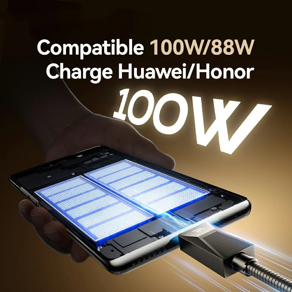ESSAGER 1m USB A to USB C Stainless Steel Cable 7A Fast Charging 480Mbps Data Sync Cord - 5