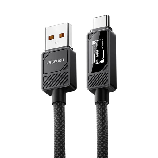 ESSAGER Smart Display USB-A to USB-C Cable 7A Fast Charging 100W Power Delivery Data Cable 1m - 1