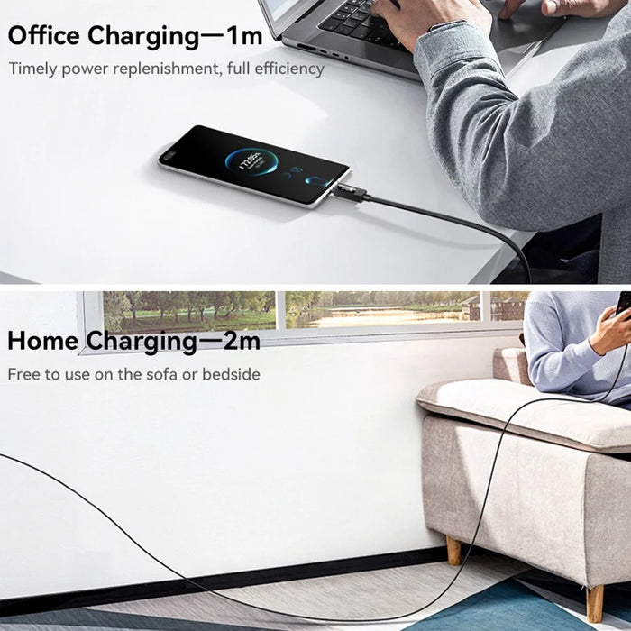 ESSAGER Smart Display USB-A to USB-C Cable 7A Fast Charging 100W Power Delivery Data Cable 1m - 7