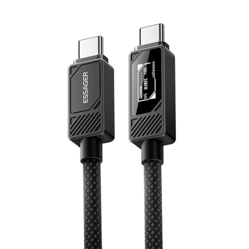 ESSAGER Type-C to Type-C Smart Display Cable 100W Power Delivery 480Mbps Data Transfer Cable 0.25m - 1