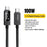 ESSAGER Type-C to Type-C Smart Display Cable 100W Power Delivery 480Mbps Data Transfer Cable 0.25m - 2