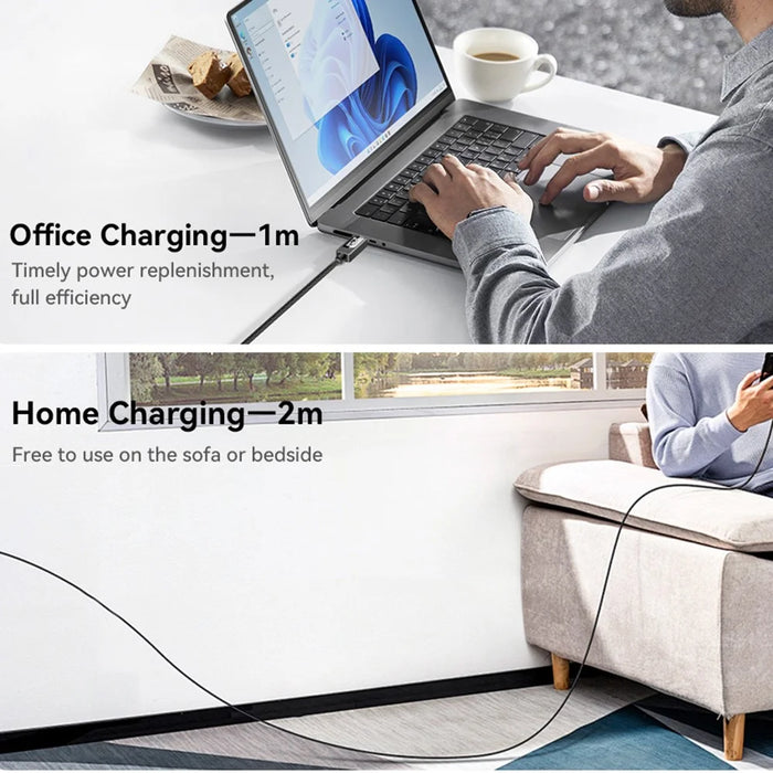ESSAGER Type-C to Type-C Smart Display Cable 100W Power Delivery 480Mbps Data Transfer Cable 0.25m - 7