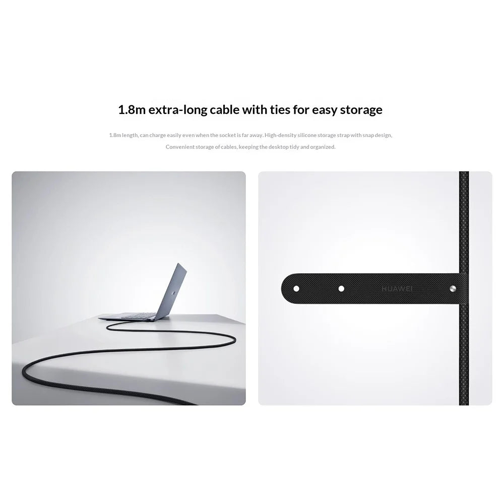 HUAWEI 1.8m 140W High Power 7A Fast Charging Type-C to Type-C Braided Data Cable for Smartphone / Tablet / Laptop (Chinese Version) - 5