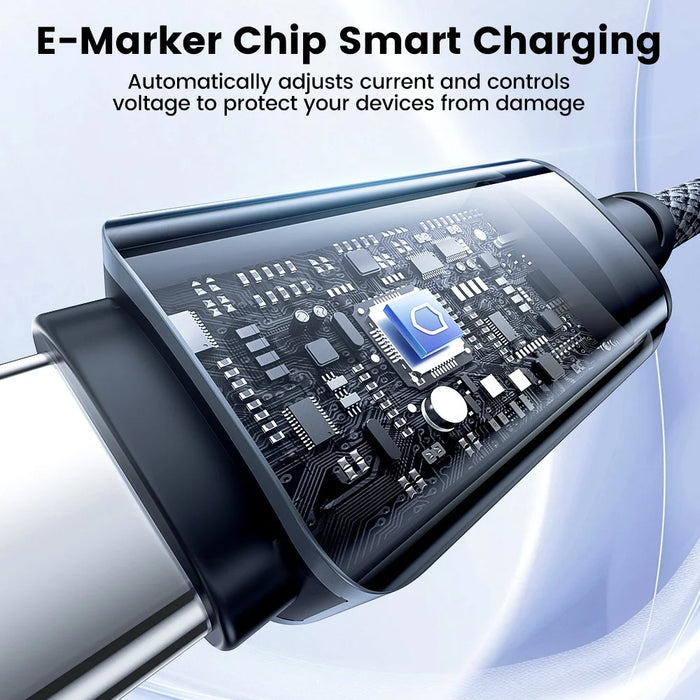 TOOCKI TX112C2 1m PD 100W USB-C to USB-C Fast Charging Cable Built-in E-Marker Chip 480Mbps Data Transfer Cable - Black - 6