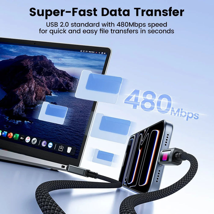 TOOCKI TX112C2 2m PD 100W USB-C to USB-C Fast Charging Cable Built-in E-Marker Chip 480Mbps Data Transfer Cable - Black - 5