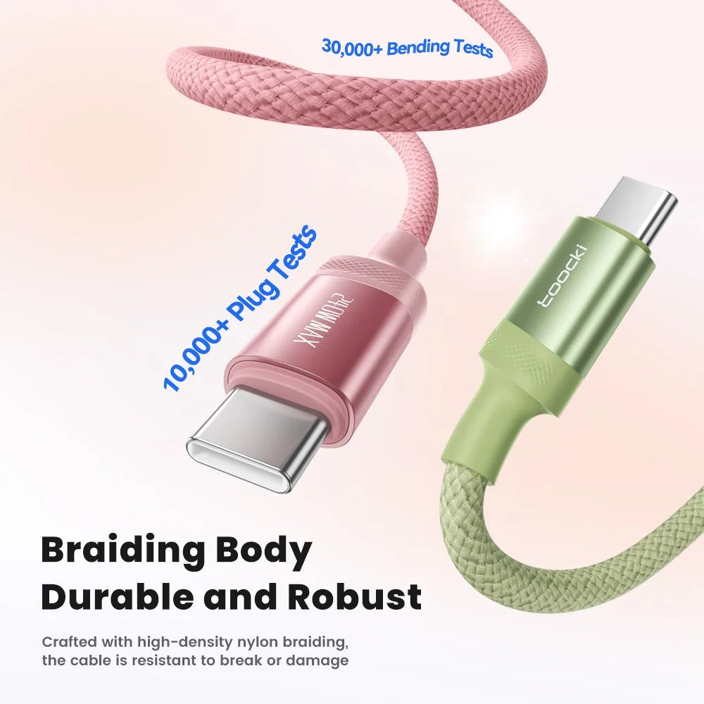 TOOCKI TX108C4 1m PD 240W USB-C to USB-C Fast Charging Cable Built-in E-Marker Chip 480Mbps Data Cable for Laptop  /  Tablet  /  Phone - 7