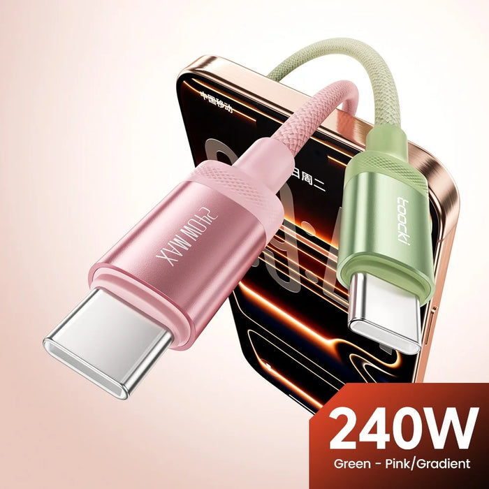 TOOCKI TX108C4 2m PD 240W USB-C to USB-C Fast Charging Cable Built-in E-Marker Chip 480Mbps Data Cable for Laptop  /  Tablet  /  Phone - 2