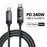 TOOCKI TX111C4 240W OLED Display USB-C Cable 1m Fast Charging Cord Data Transfer 480Mbps for Laptops / Tablets / Phones - 2