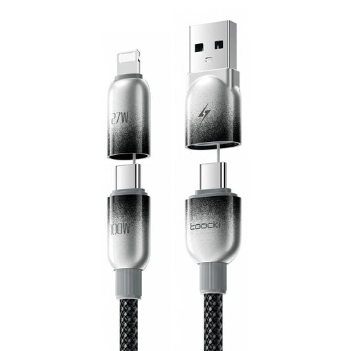 TOOCKI TX111A2 2m PD 100W USB-A to USB-C OLED Digital Display Data Cable Fast Charging Cable with E-Marker Chip for Laptop Phone - Black - 1