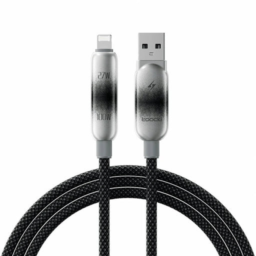 TOOCKI TX111A2 2m PD 100W USB-A to USB-C OLED Digital Display Data Cable Fast Charging Cable with E-Marker Chip for Laptop Phone - Black - 2