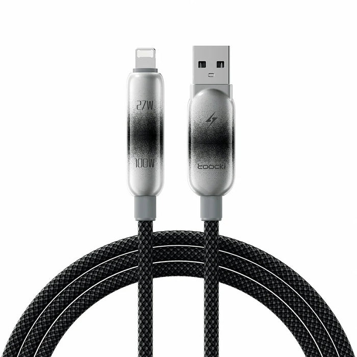 TOOCKI X118C2 1.2m USB-A  /  USB-C to USB-C  /  iP 480Mbps Data Cable PD 100W Fast Charging Cable with E-Marker Chip for Laptop Phone - Black - 2
