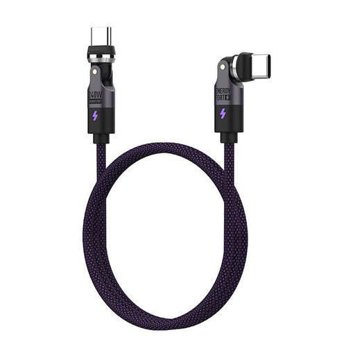 SIKAI Type C to Type C Data Cable 240W High Power Fast Charging USB C Braided Wire for Phones/Tablets/Laptops - Dual Head 540 Degree Rotation - 1