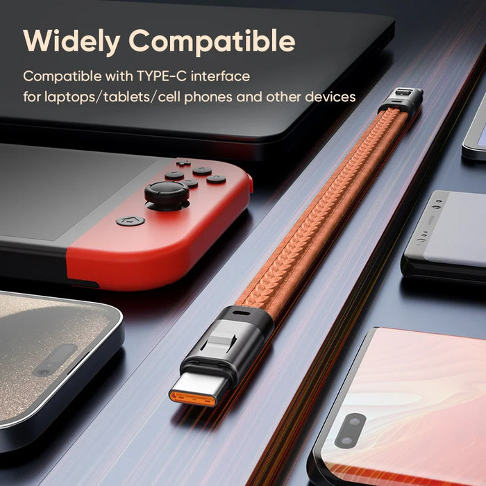 SIKAI Keychain Design 240W PD 3.0 Type-C to Type-C Fast Charging Data Cable for Laptop / Tablet / Phone - Black - 4