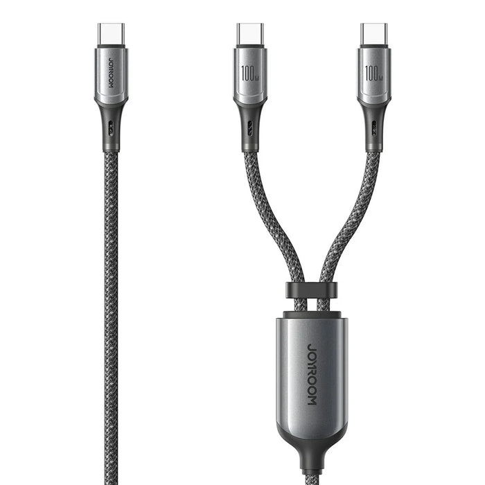 JOYROOM S-A57 1.5m Type-C to Dual Type-C 100W Fast Charging Data Cable for Laptops / Tablets / Smartphones - 1
