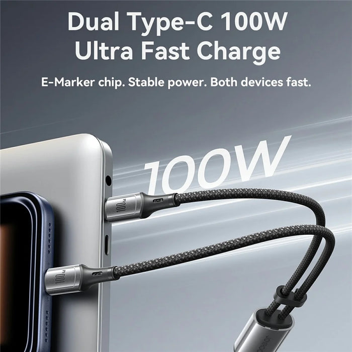 JOYROOM S-A57 1.5m Type-C to Dual Type-C 100W Fast Charging Data Cable for Laptops / Tablets / Smartphones - 2