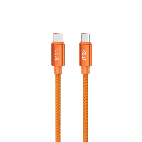 BUDI DC271TT15C 1.5m 65W Fast Charging Cable Type-C to Type-C Nylon Braided Data Cord - 1