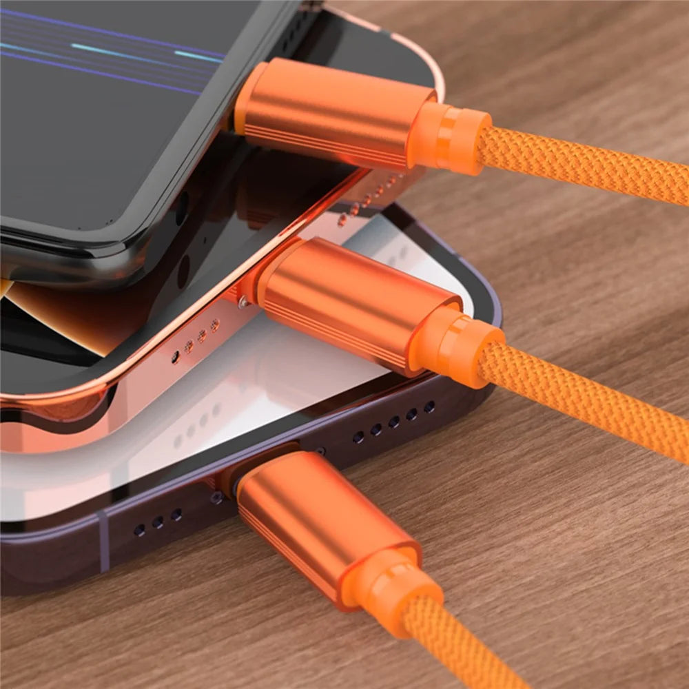 BUDI DC271T315C 1.5m USB-A to Type-C  /  iP  /  Micro 3 in 1 Nylon Braided Wire 3A Fast Charging Data Cable - 2