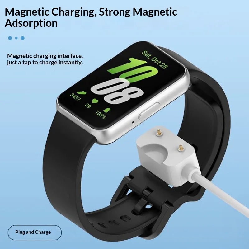 For Samsung Galaxy Fit3 5V/1A Charging Cable 100cm Smart Watch Magnetic Charging Wire - White - 3