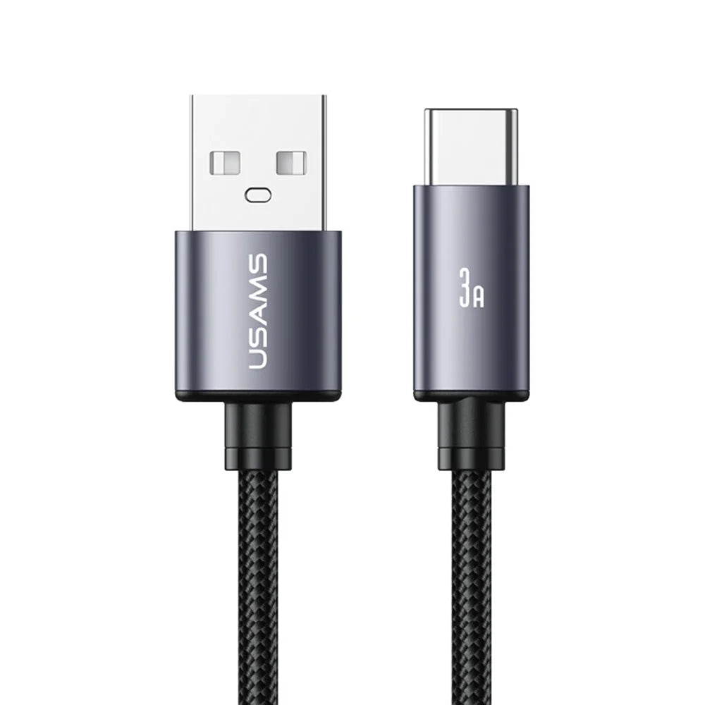 USAMS SJ767 U91 Type-C Cable 3A Fast Charging Data Cable 1m / 18W Quick Charge Aluminum Alloy - 1