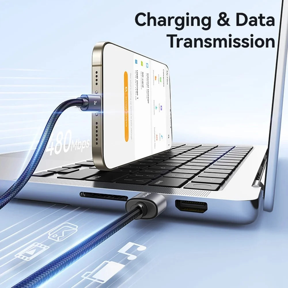 USAMS SJ767 U91 Type-C Cable 3A Fast Charging Data Cable 1m / 18W Quick Charge Aluminum Alloy - 7
