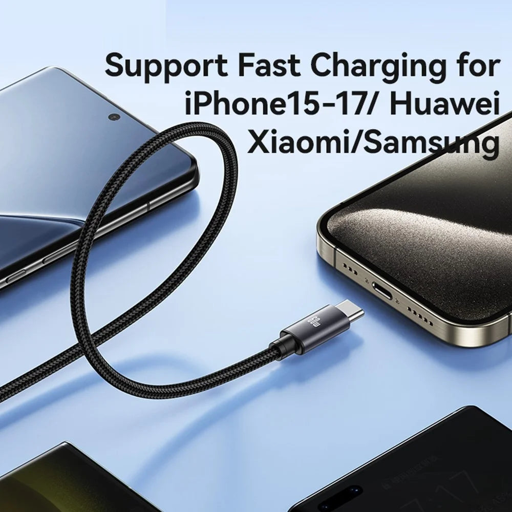 USAMS SJ769 U91 60W Aluminum Alloy Fast Charging Cable 1m USB-C to USB-C Data Cable - 3