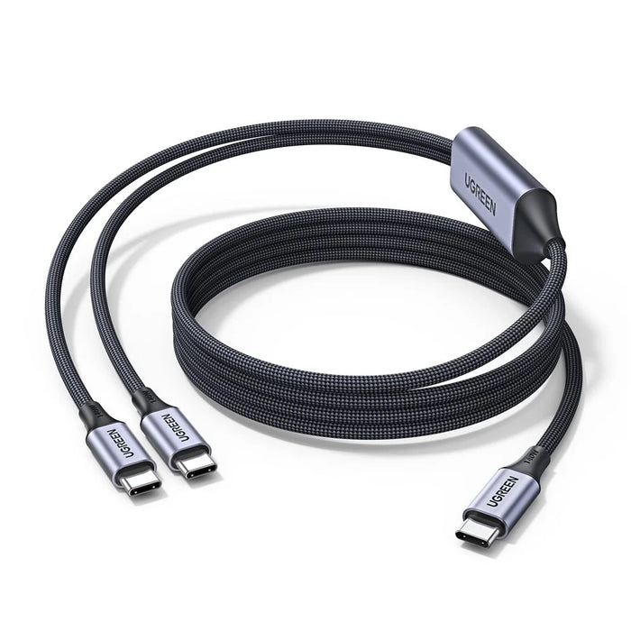 UGREEN 75005 1.5m USB-C to Dual USB-C Splitter Wire 140W PD 3.1 Fast Charging Cable for MacBook / iPad / iPhone - 1