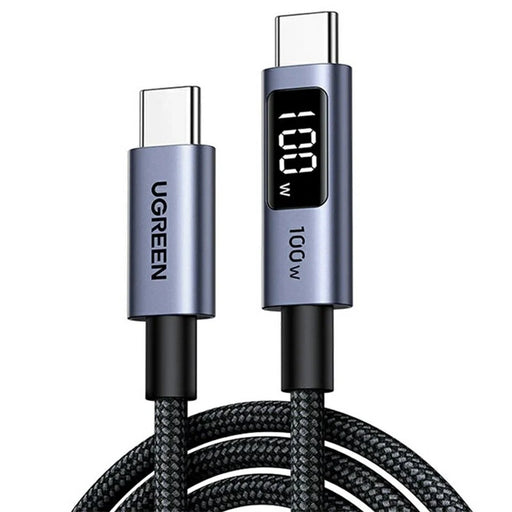 UGREEN 65863 2m PD 3.0 100W PPS SCP Fast Charging Type-C Cable with Digital Display Braided USB-C to USB-C Data Cord - 1
