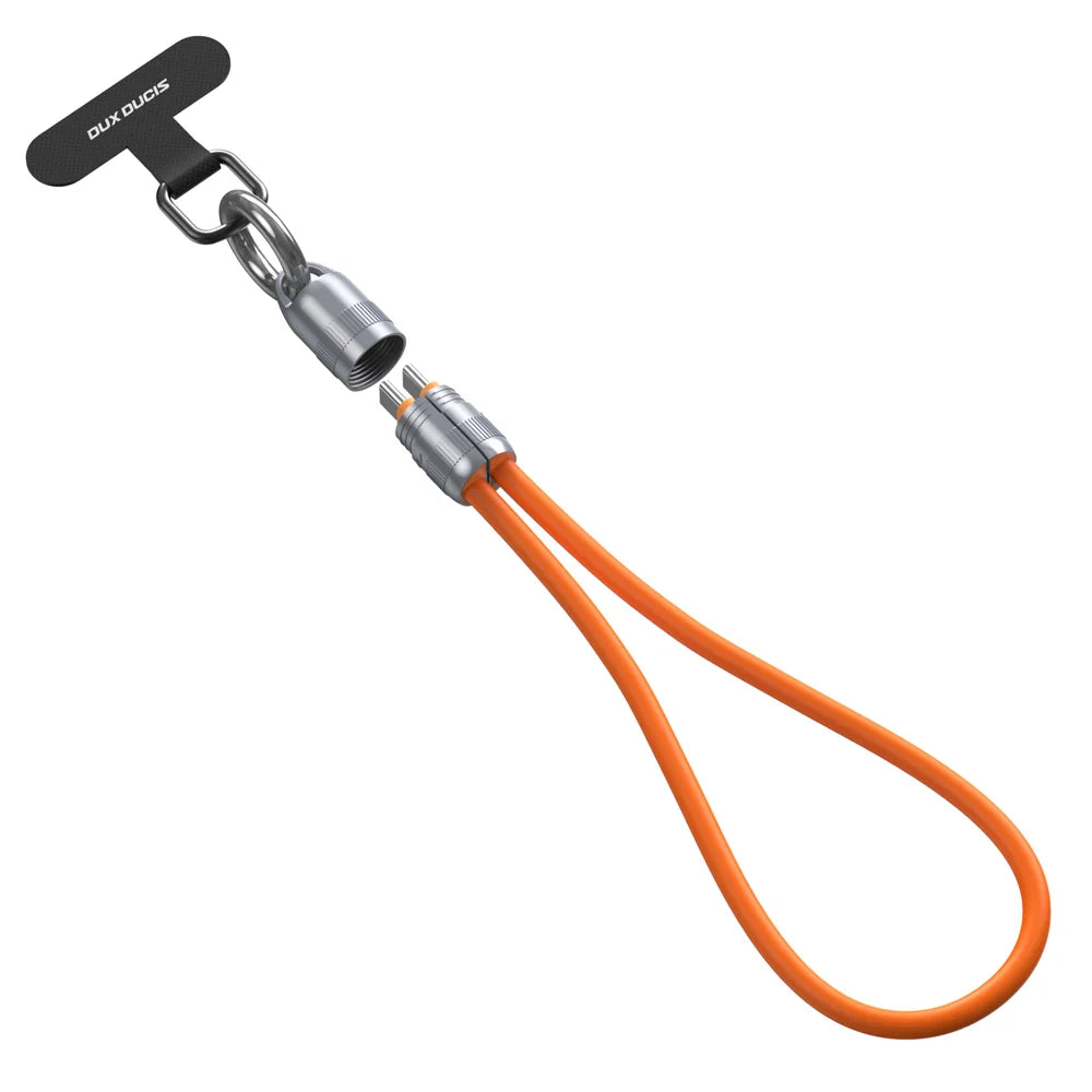 DUX DUCIS 60W Type-C To Type-C 30cm  LCBA Series 60W Type-C To Type-C 30cm Zinc Alloy Silicone Lanyard Cable - Orange - 2