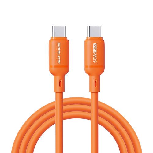 DUX DUCIS 60W Type-C To Type-C 1m  SILI Series 60W Type-C To Type-C 1m Silicone Cable - Orange - 1